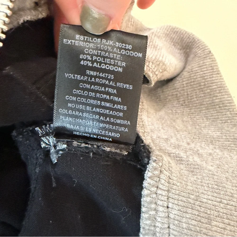 American Bazi Fashion Tour Cropped Denim Jacket with Gray Hoodie - Medium - Picture 10 of 13